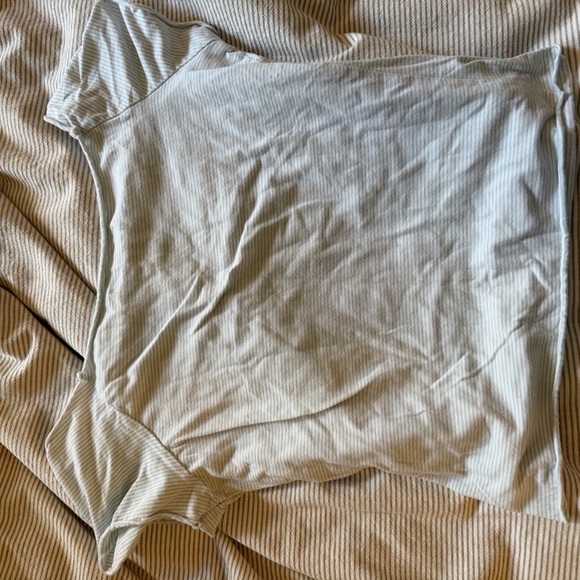 Brandy Melville Light Blue Striped Short Sleeve Tee - Picture 2 of 2